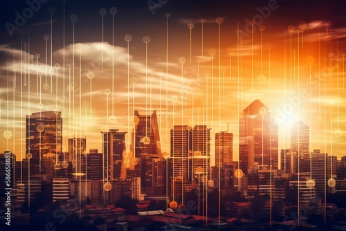 Future-Ready The Technological Skyline of a Smart City, Digital City, Futurestic City of New Era. Generative AI © CREATIVE STOCK