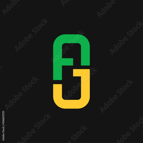 Free Download Letter AG logo with simple and abstract style in round shape - GFXLoad
