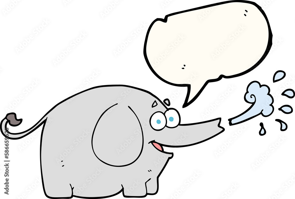 speech bubble cartoon elephant squirting water speech bubble cartoon elephant squirting water