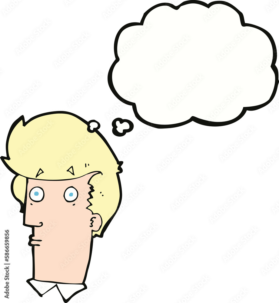 cartoon surprised expression with thought bubble cartoon surprised expression with thought bubble