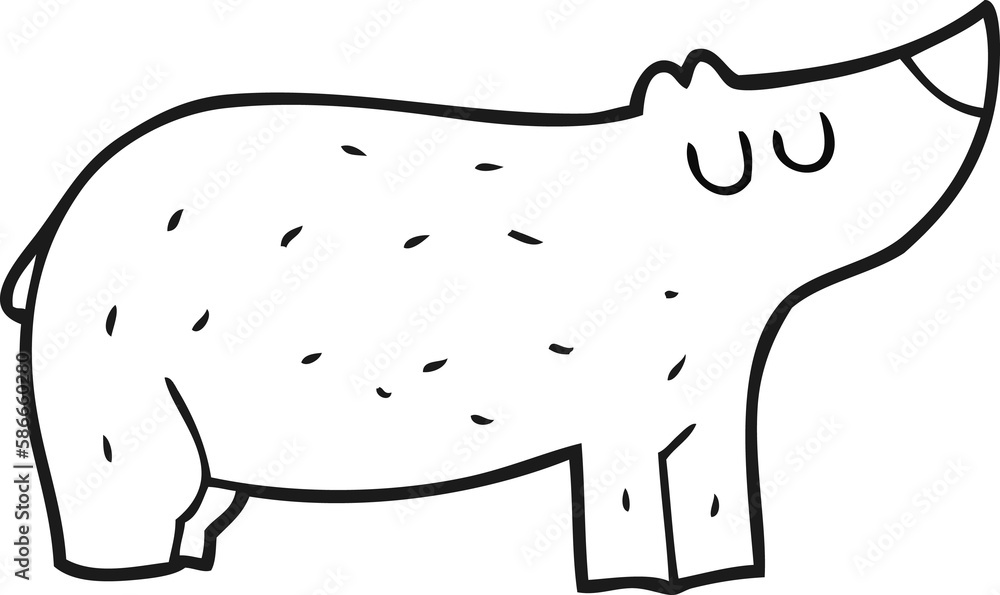 black and white cartoon bear black and white cartoon bear