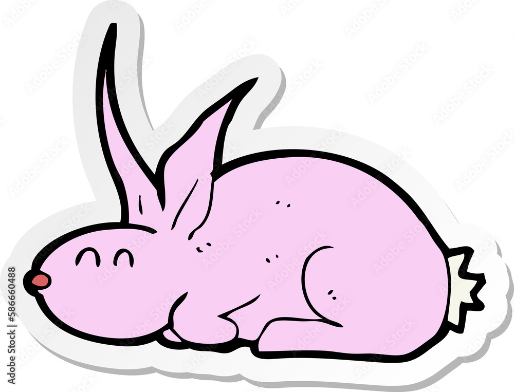 Fototapeta premium sticker of a cartoon rabbit