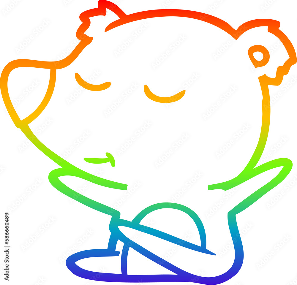 rainbow gradient line drawing happy cartoon bear rainbow gradient line drawing happy cartoon bear