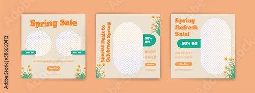 Advertising banner template for a spring-themed product sale