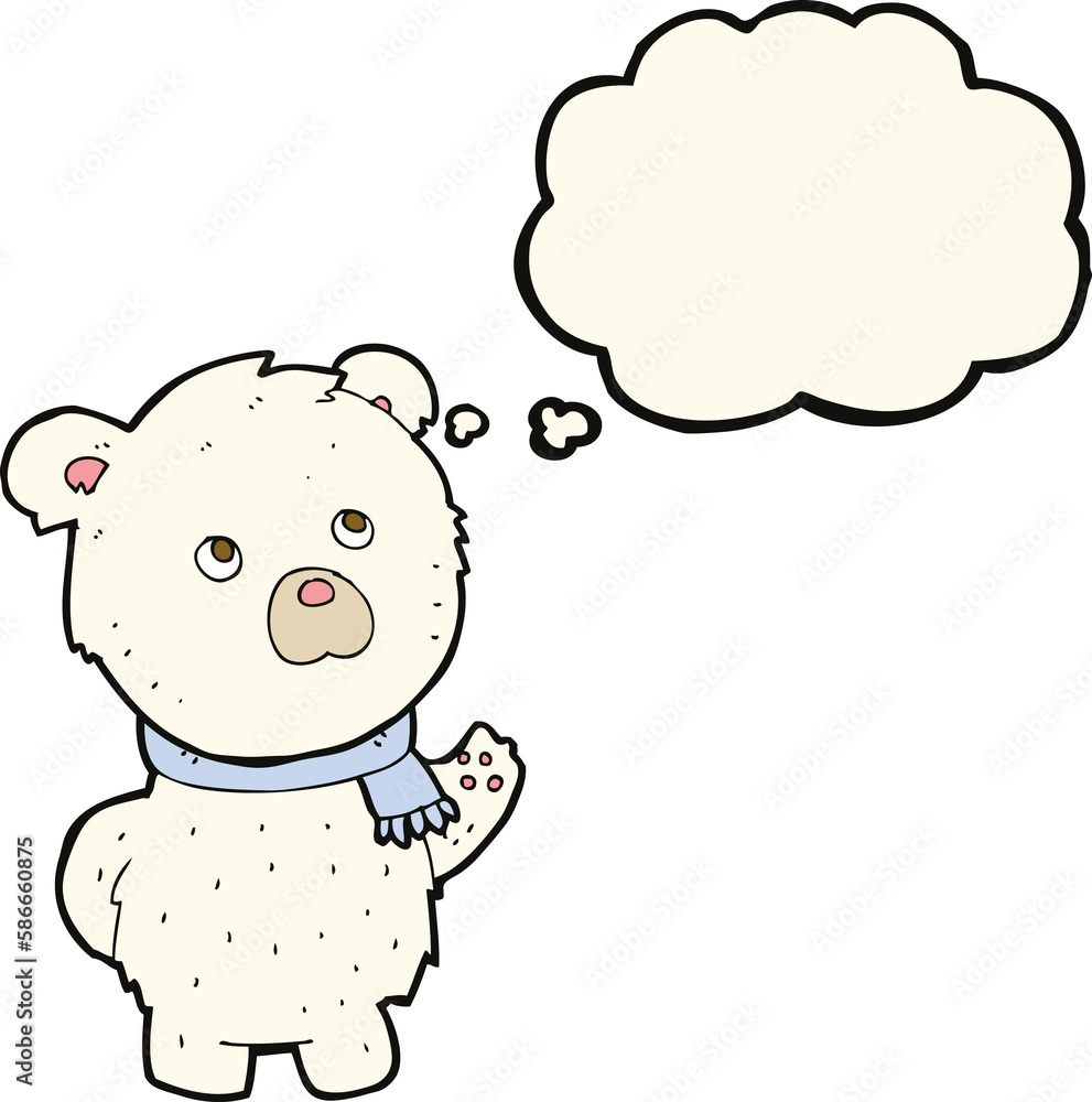 cartoon cute polar bear with thought bubble cartoon cute polar bear with thought bubble