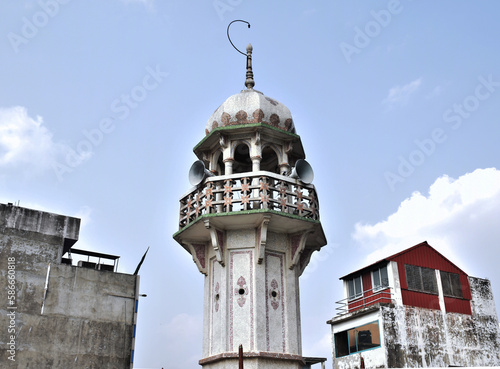 Mosque minar. Chawk bazar Shahi Mosque photo