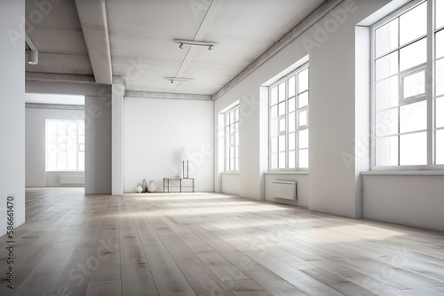 modern loft empty space interior