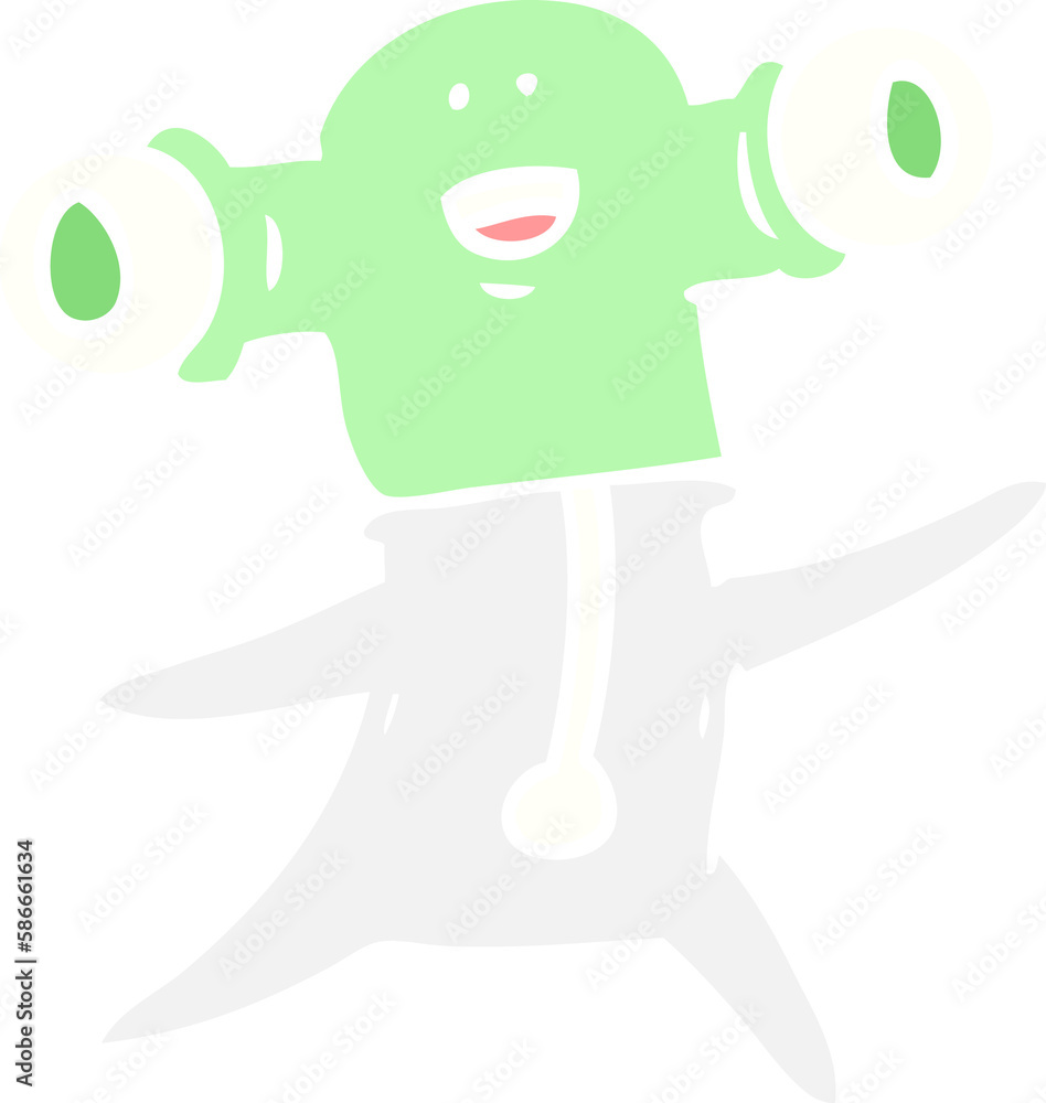friendly flat color style cartoon alien friendly flat color style cartoon alien