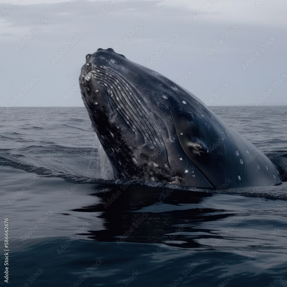Fototapeta premium une baleine dans l'océan