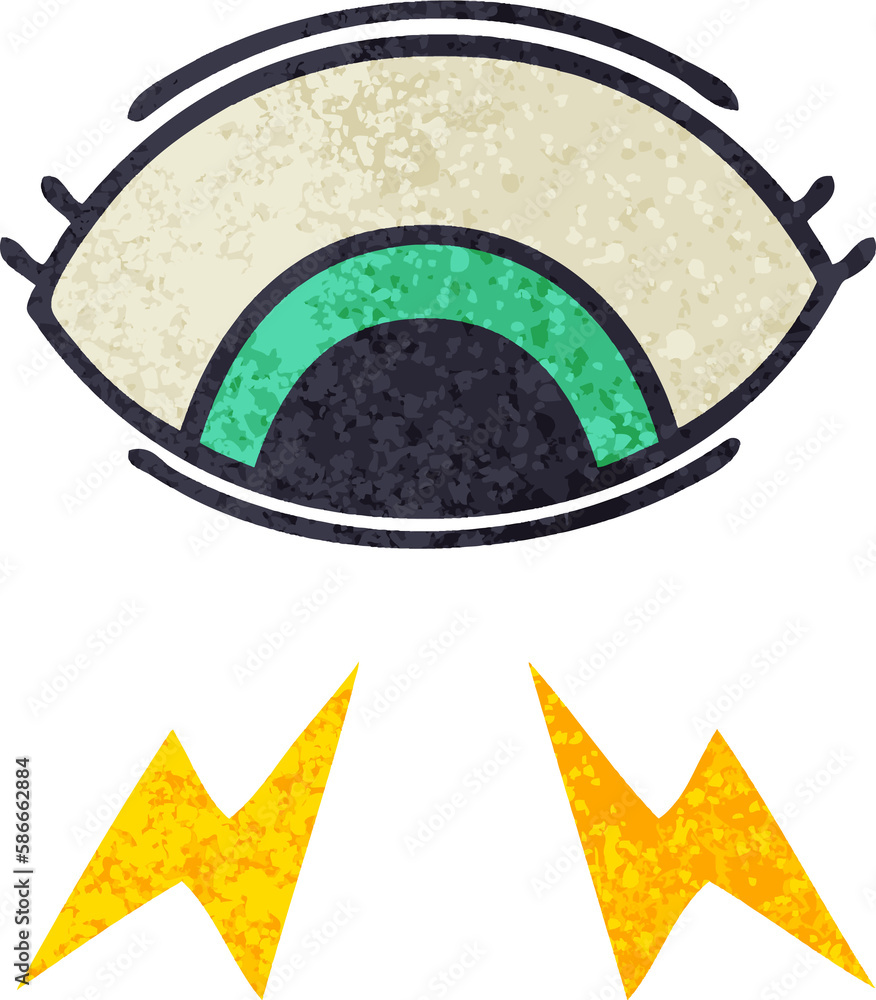 retro illustration style cartoon mystic eye retro illustration style cartoon mystic eye
