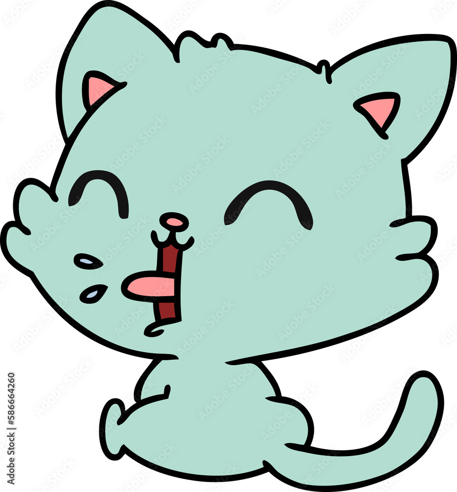 cartoon of cute kawaii cat cartoon of cute kawaii cat