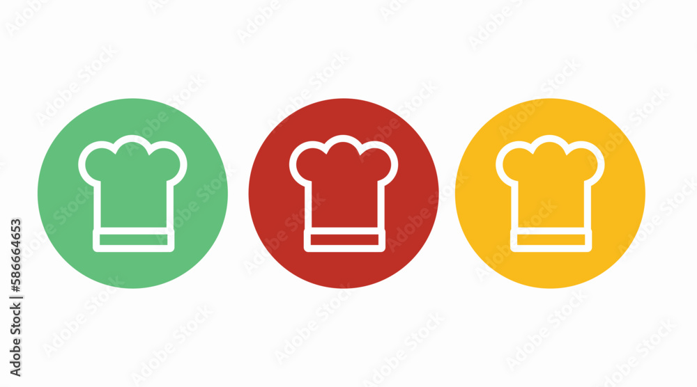 Kitchen or Chef icon set. Vector isolated editable flat illustration set Kitchen or Chef icon set. Vector isolated editable flat illustration set