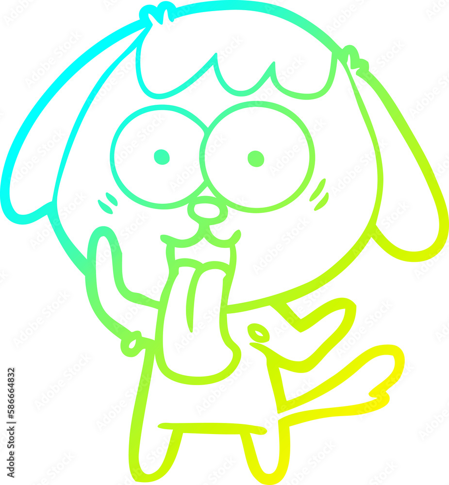 cold gradient line drawing cute cartoon dog cold gradient line drawing cute cartoon dog