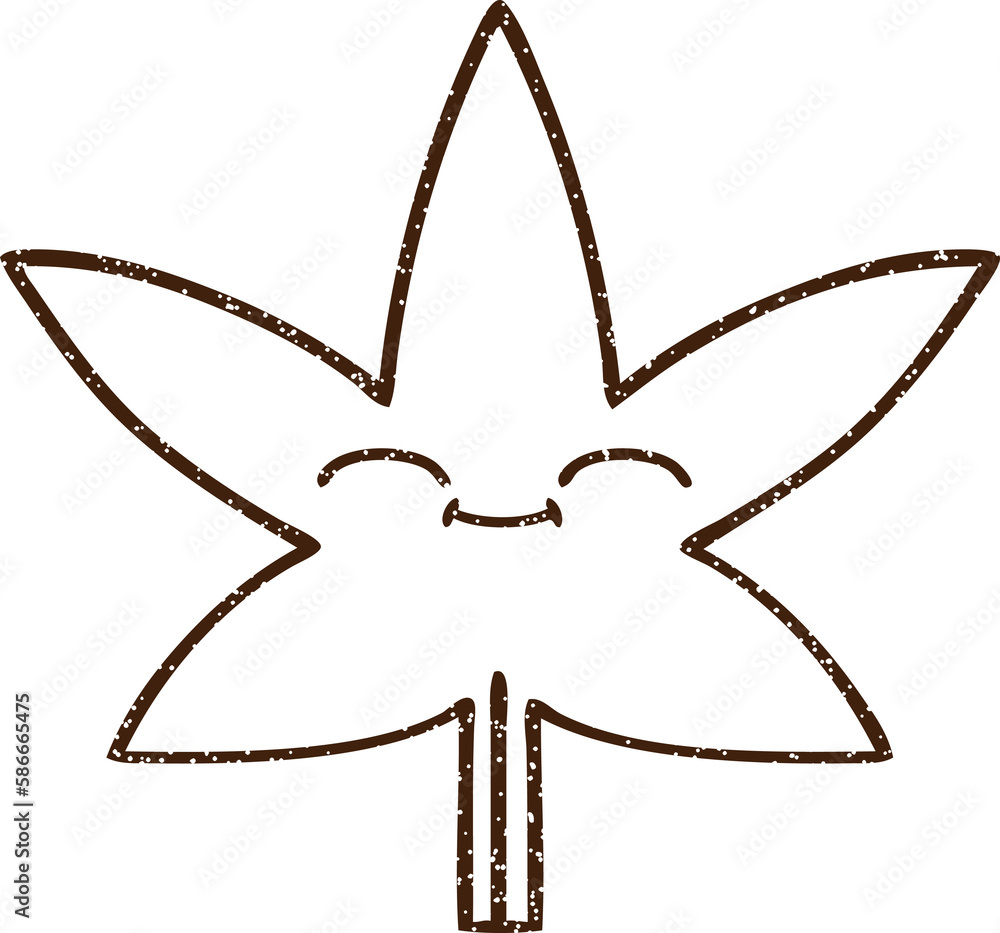 Fototapeta premium Leaf Charcoal Drawing