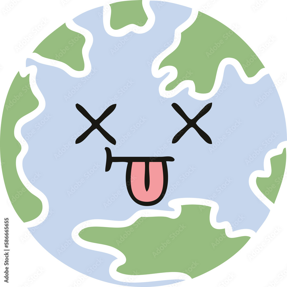 Fototapeta premium flat color retro cartoon planet earth