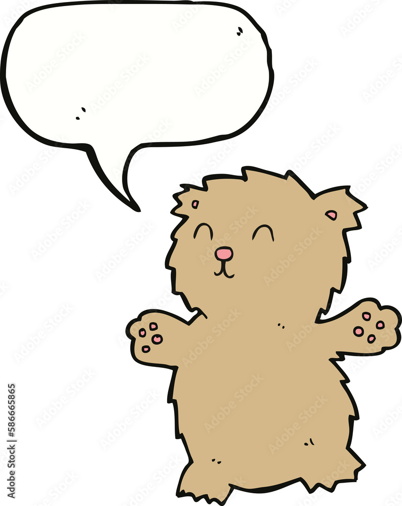 cartoon teddy bear with speech bubble cartoon teddy bear with speech bubble