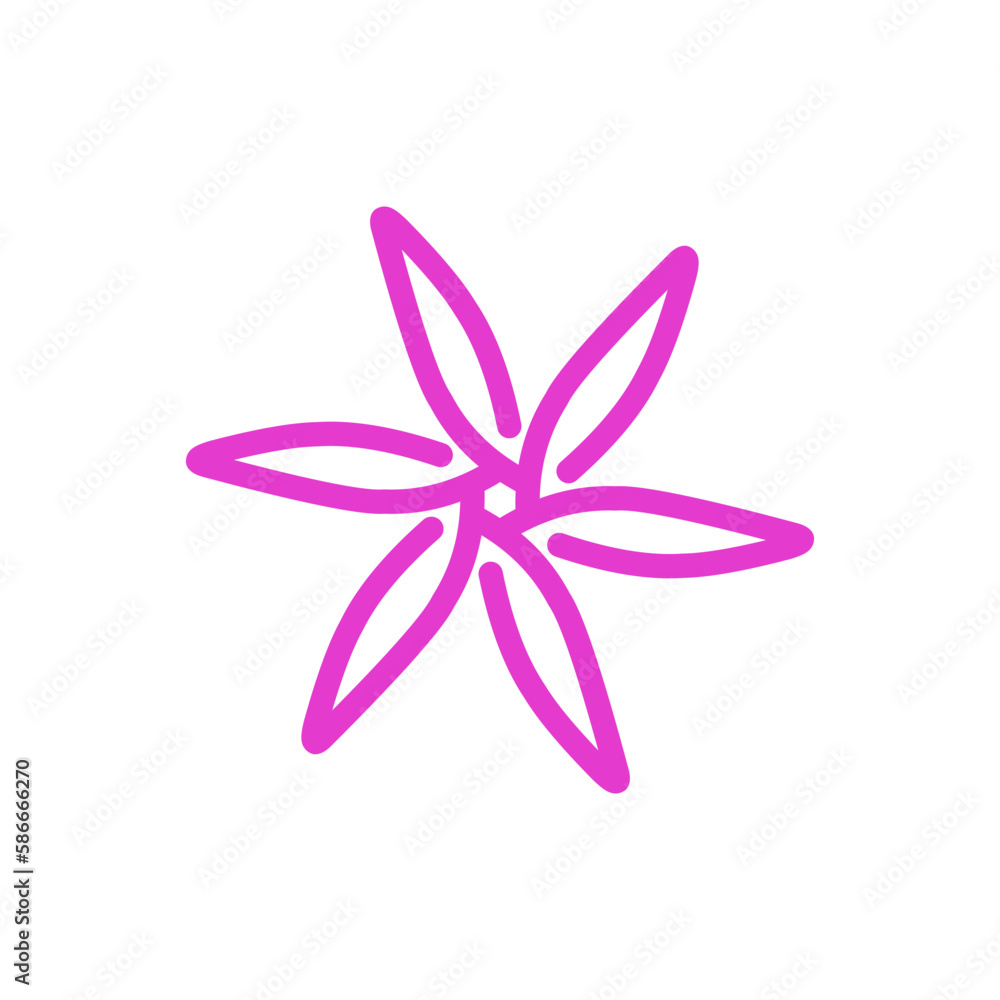 Naklejka premium Blooming flower line icon