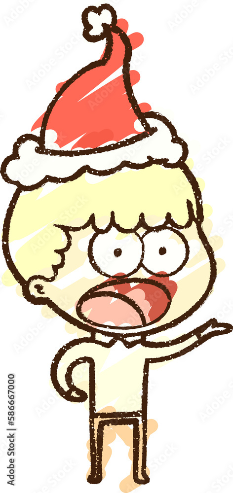 Christmas Man Chalk Drawing Christmas Man Chalk Drawing