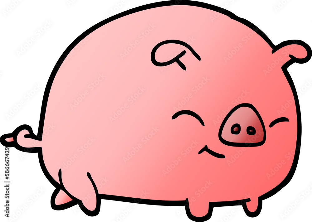 vector gradient illustration cartoon pig vector gradient illustration cartoon pig