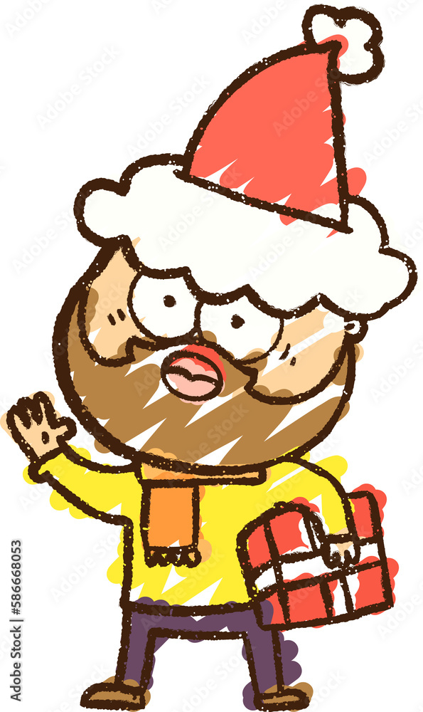 Christmas Man Chalk Drawing Christmas Man Chalk Drawing