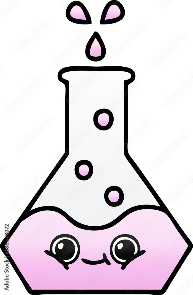 gradient shaded cartoon science beaker gradient shaded cartoon science beaker