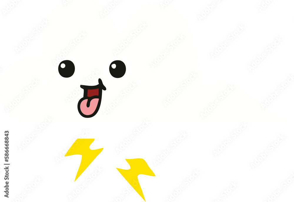 Obraz premium flat color retro cartoon storm cloud