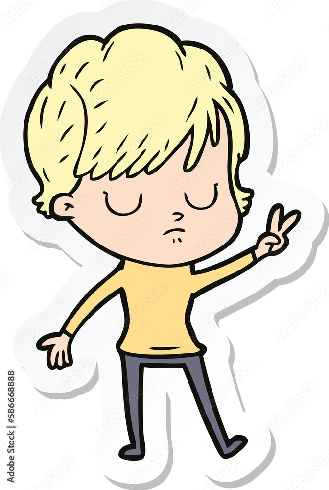 sticker of a cartoon woman sticker of a cartoon woman