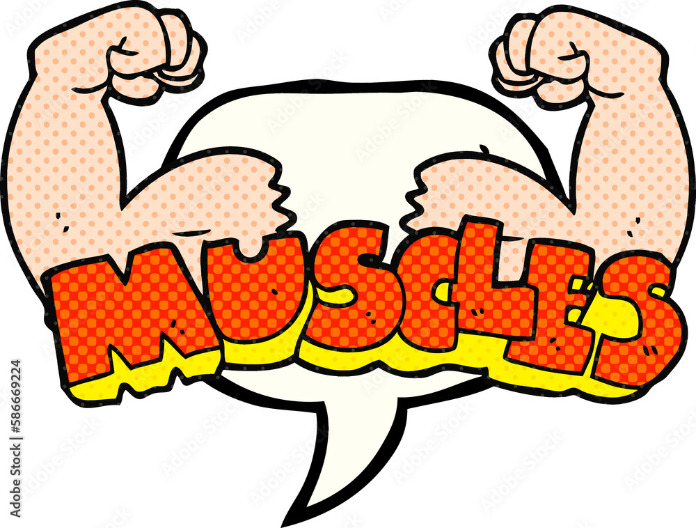 comic book speech bubble cartoon muscles symbol comic book speech bubble cartoon muscles symbol