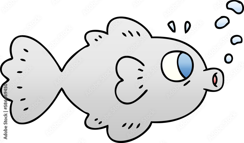quirky gradient shaded cartoon fish quirky gradient shaded cartoon fish