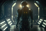 Astronaut, exosuit, alien planet, science fiction, research, Generative Ai