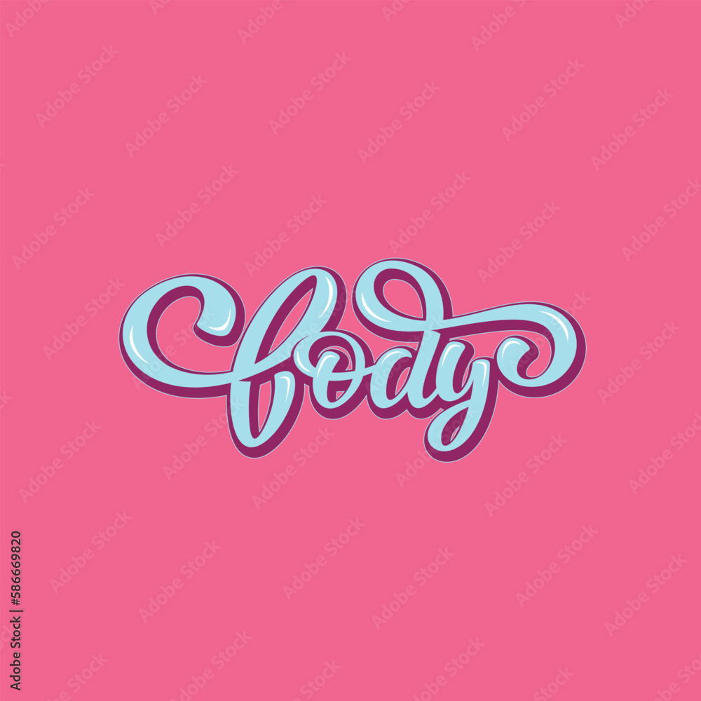 Vector Illustration with letters Lody (mean Ice cream in Polish)  - obrazy, fototapety, plakaty 