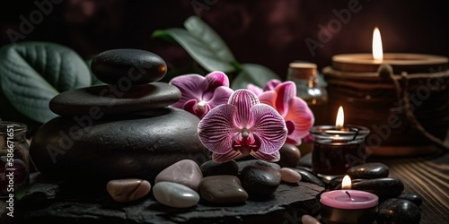 japanese style spa or massage still, generative ai