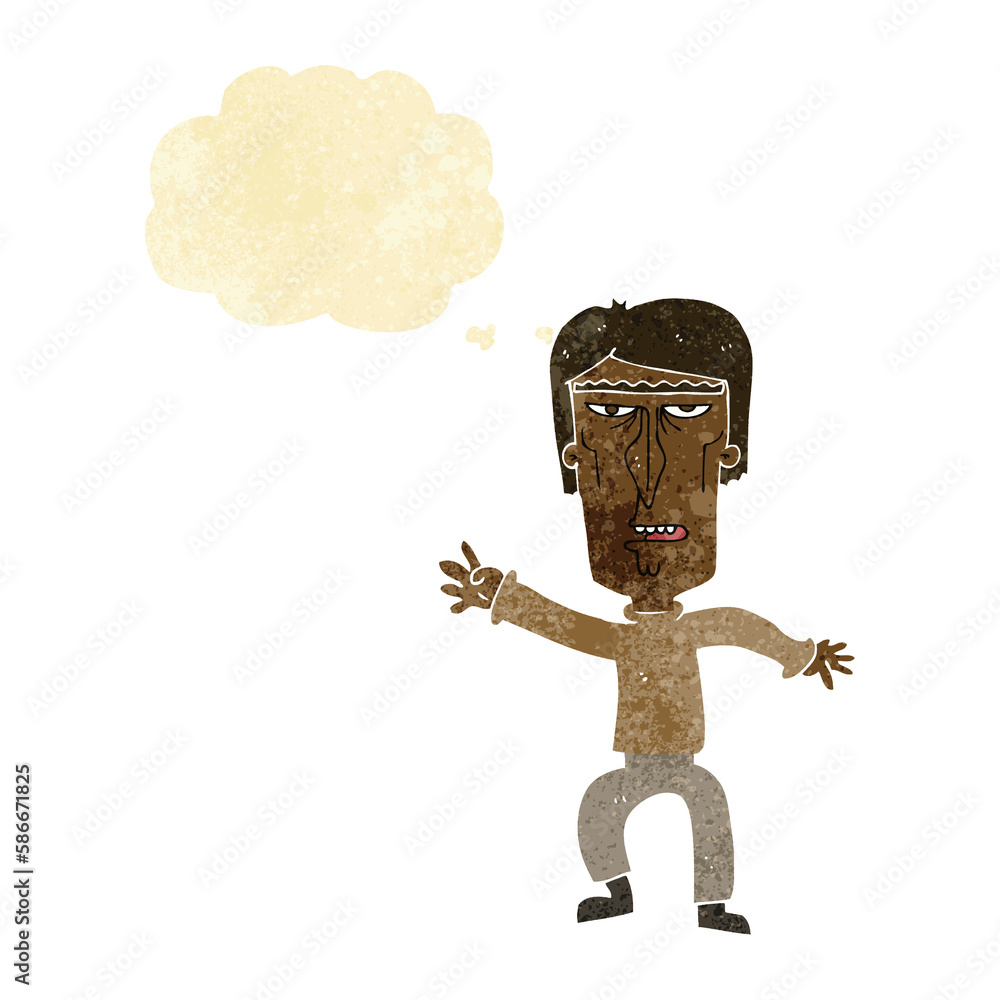 cartoon angry man waving warning with thought bubble cartoon angry man waving warning with thought bubble