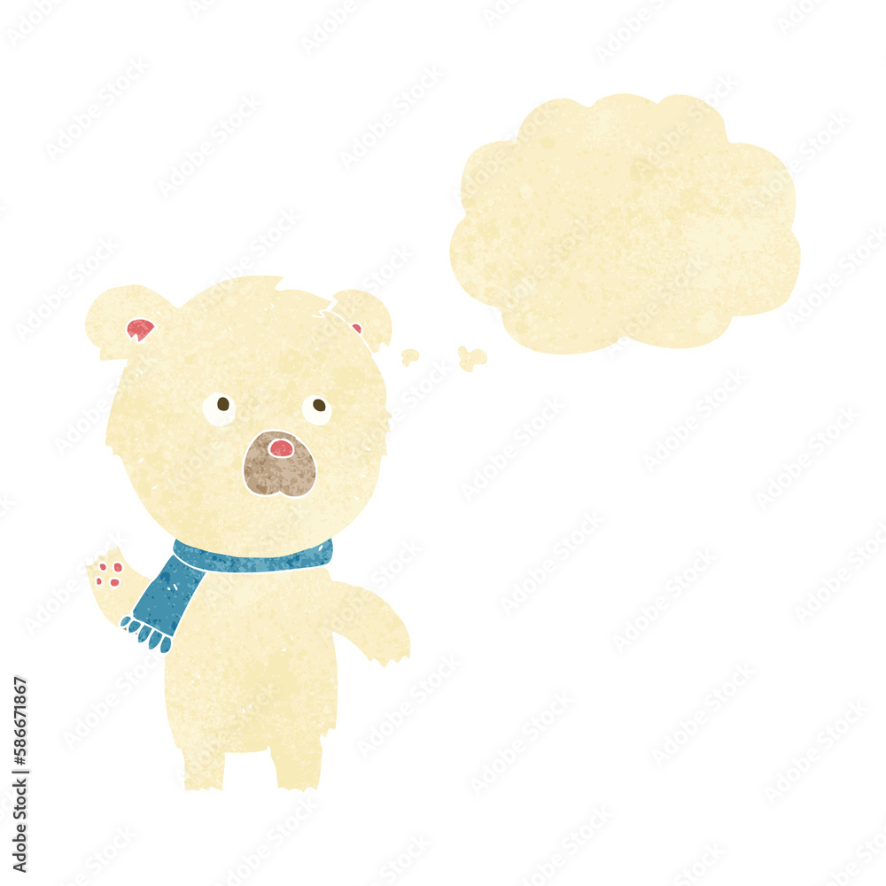 cartoon cute polar bear with thought bubble cartoon cute polar bear with thought bubble