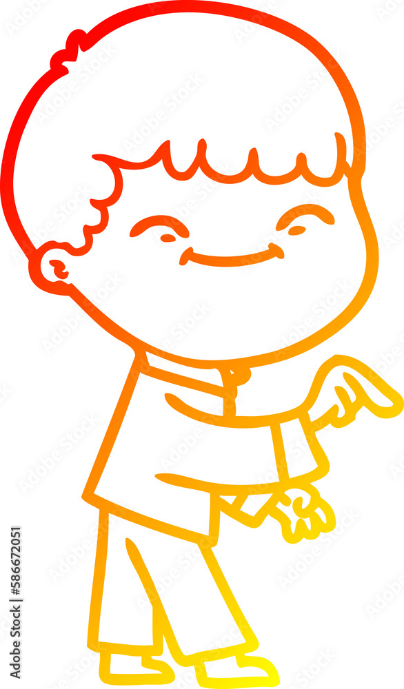 warm gradient line drawing cartoon happy boy warm gradient line drawing cartoon happy boy