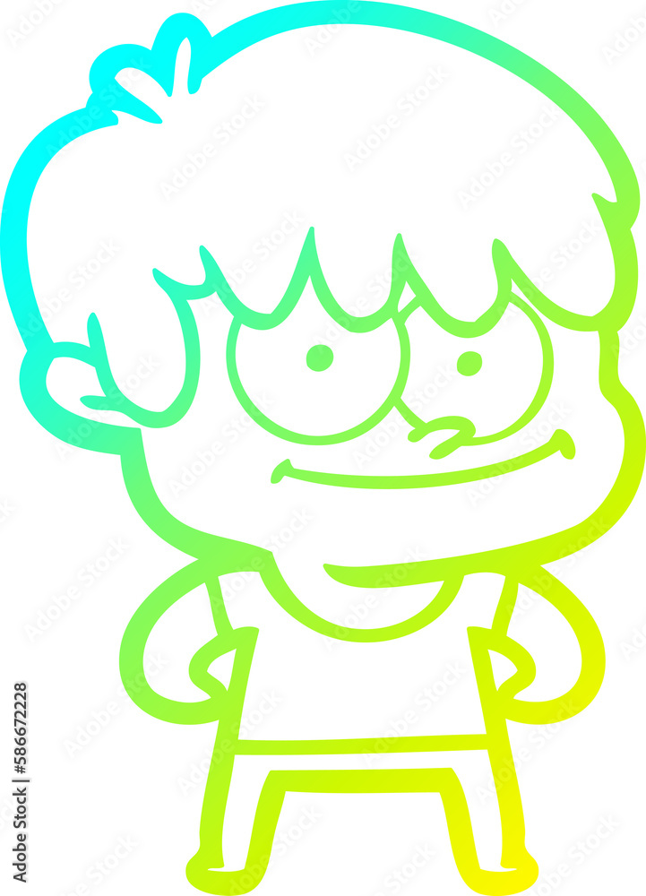 cold gradient line drawing happy cartoon man cold gradient line drawing happy cartoon man