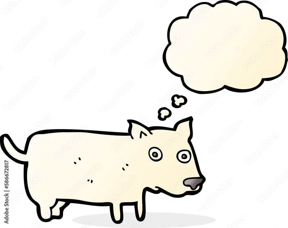 cartoon little dog with thought bubble cartoon little dog with thought bubble