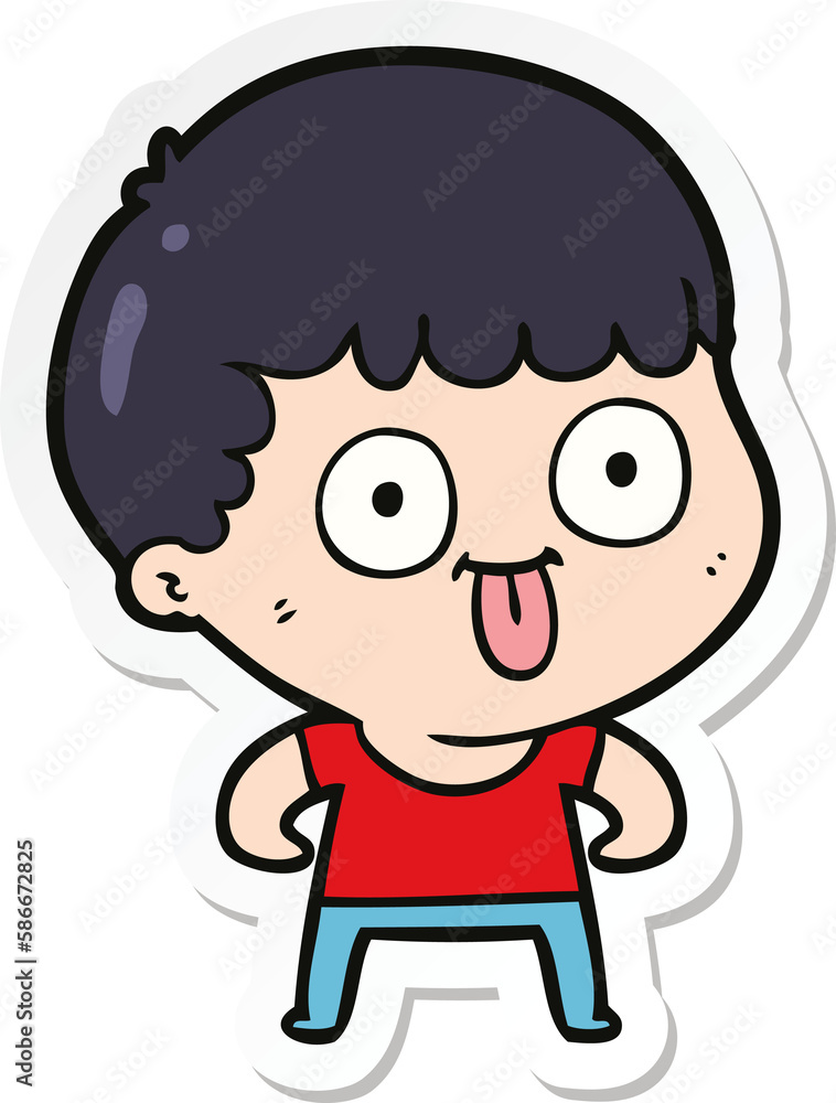 sticker of a cartoon man staring sticker of a cartoon man staring
