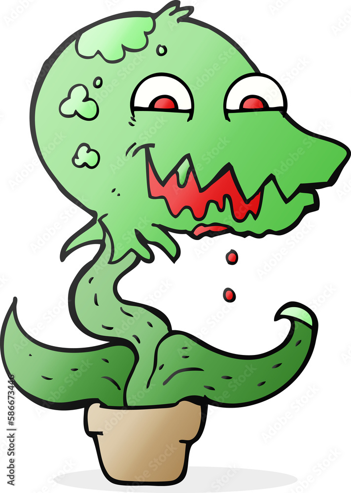 Naklejka premium cartoon monster plant