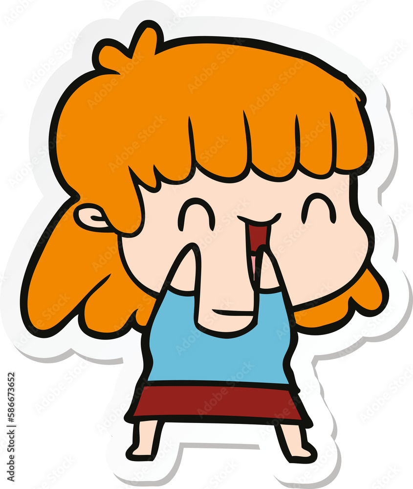 Obraz premium sticker of a cartoon woman