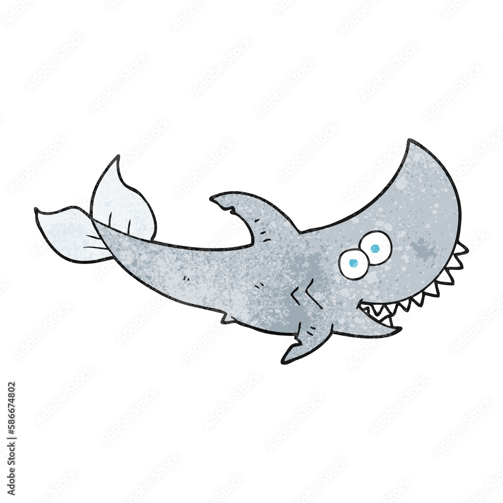 Fototapeta premium textured cartoon shark