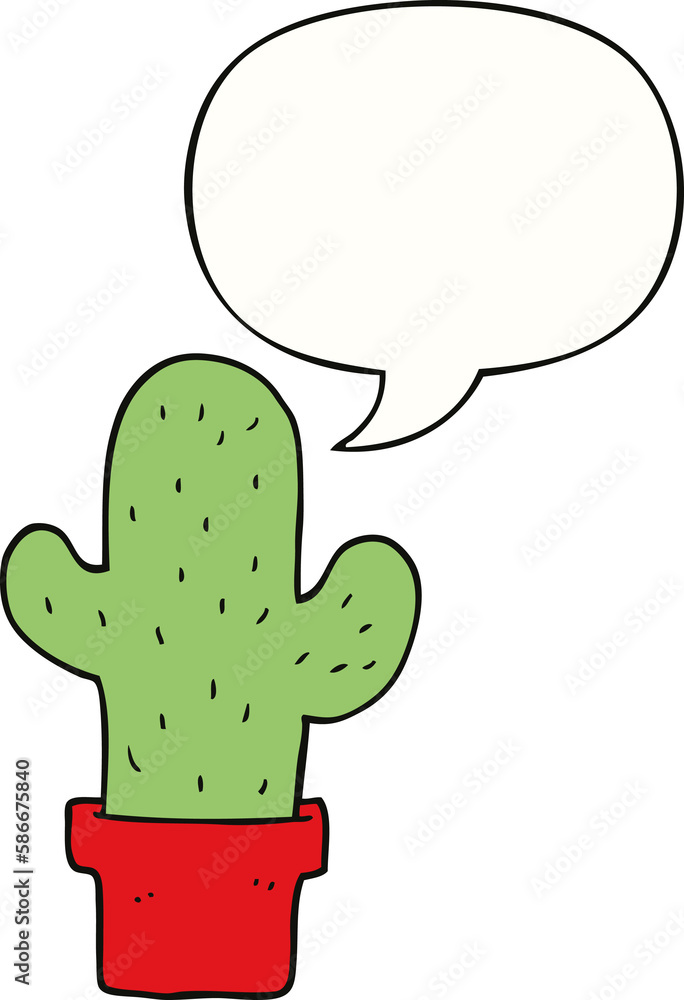 cartoon cactus and speech bubble cartoon cactus and speech bubble