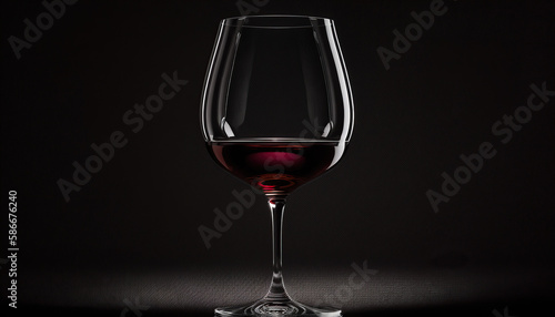 Elegant wine glass isolated on black background.