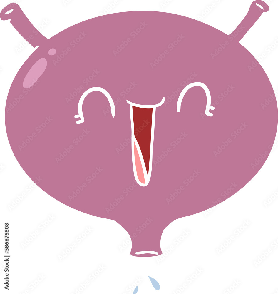 flat color style cartoon laughing bladder flat color style cartoon laughing bladder