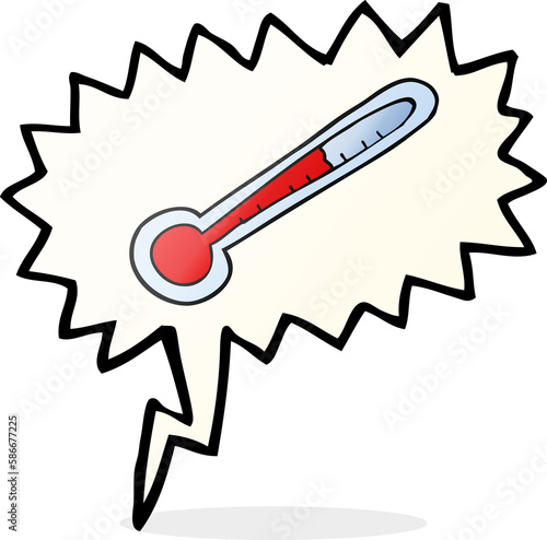 speech bubble cartoon temperature gauge