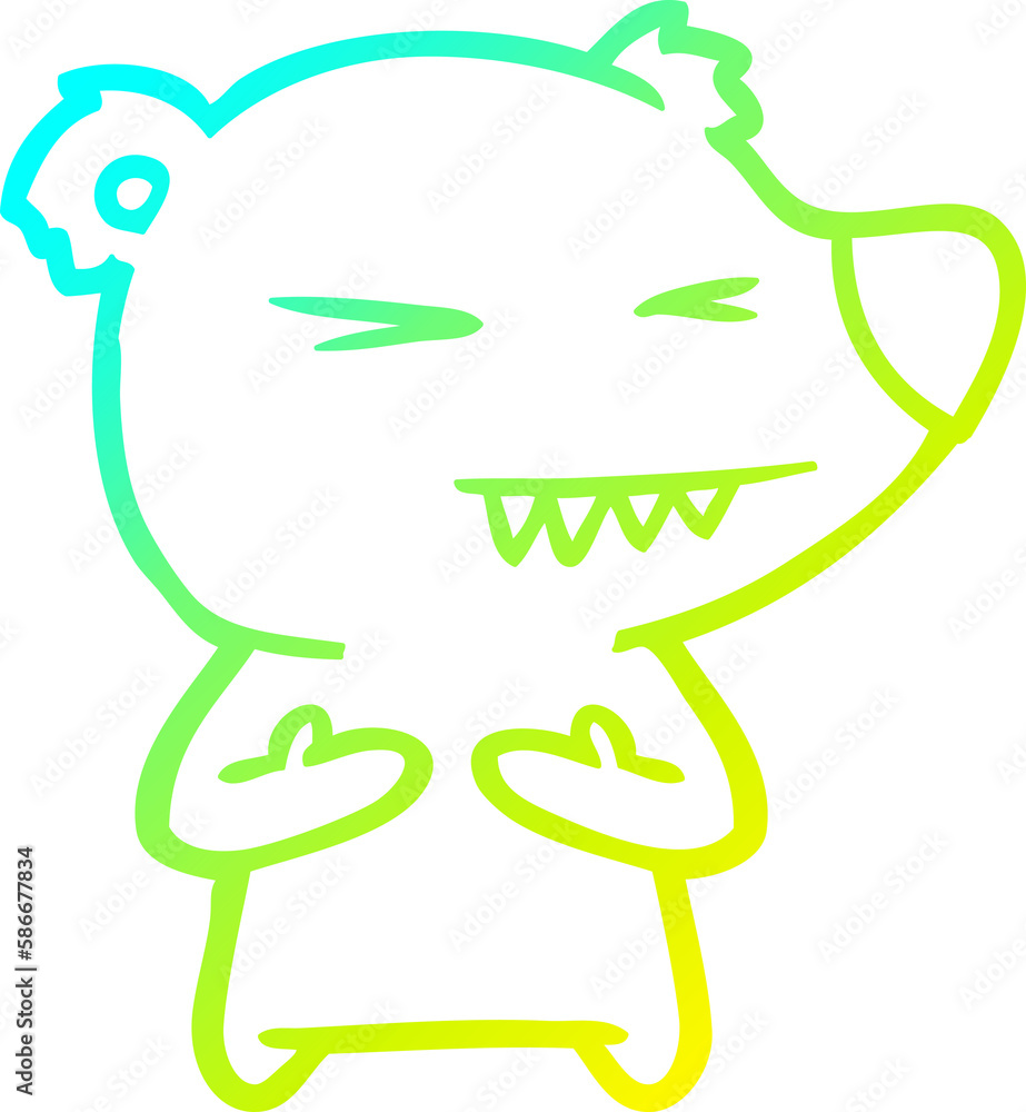 cold gradient line drawing angry bear cartoon cold gradient line drawing angry bear cartoon