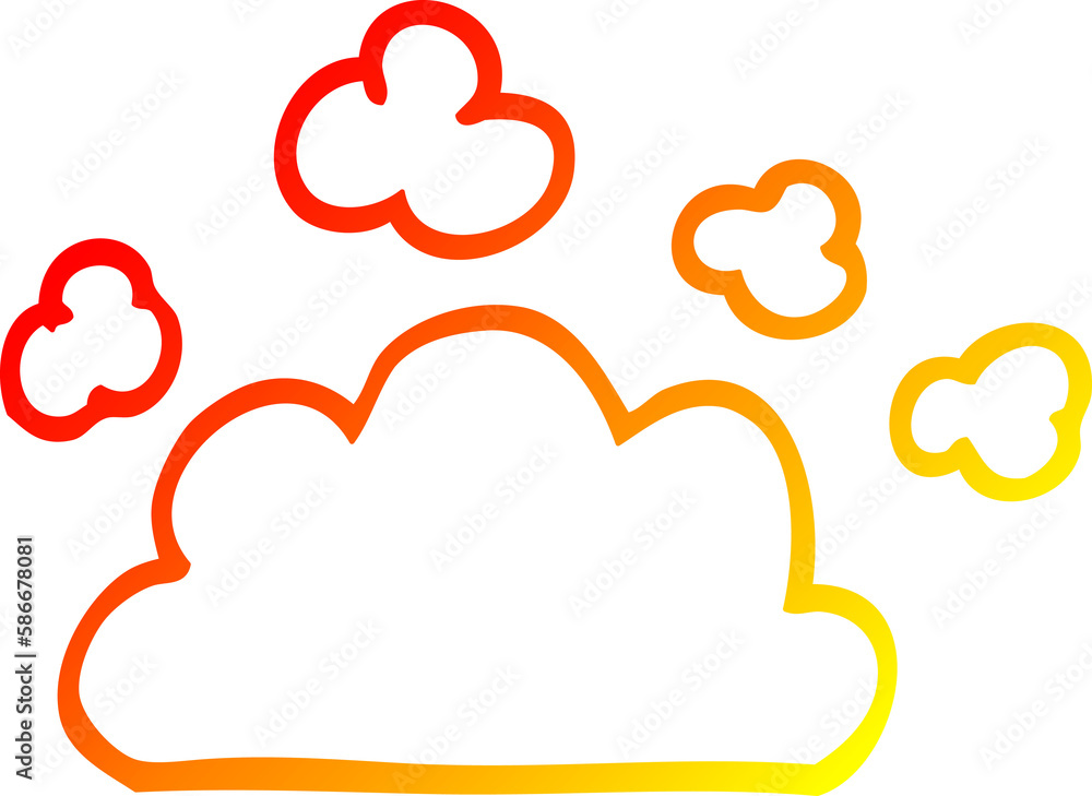 warm gradient line drawing cartoon weather cloud warm gradient line drawing cartoon weather cloud