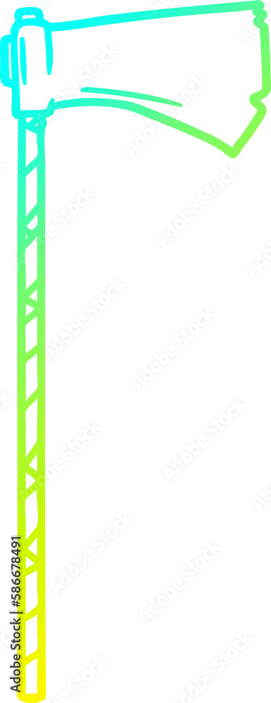 cold gradient line drawing cartoon medieval war axe cold gradient line drawing cartoon medieval war axe