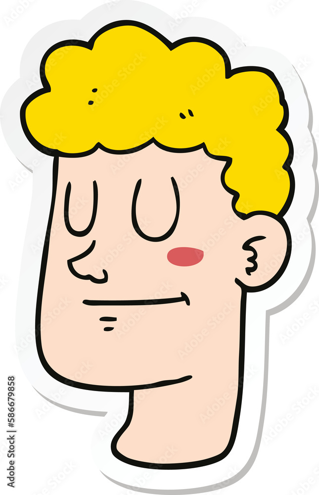 sticker of a cartoon male face sticker of a cartoon male face
