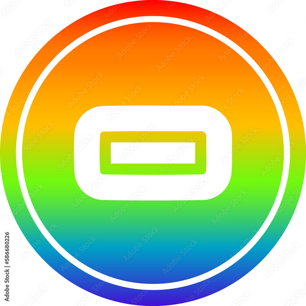 subtraction symbol circular in rainbow spectrum subtraction symbol circular in rainbow spectrum